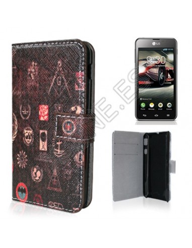 Funda libro soporte cartera LG Optimus F5 / L7 4G LTE diseño Bat (Murciélagos)