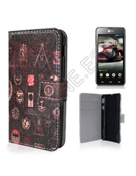 Funda libro soporte cartera LG Optimus F5 / L7 4G LTE diseño Bat (Murciélagos)