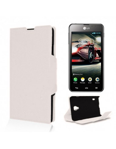 Funda libro soporte LG Optimus F5 / L7 4G LTE blanca hueso