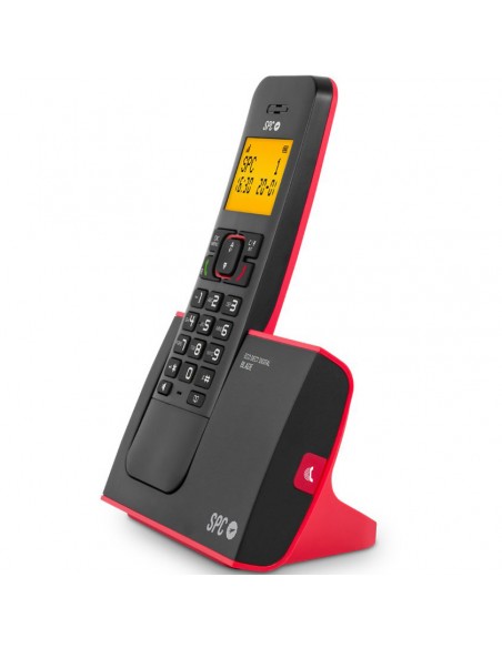 Teléfono fijo DECT inalámbrico SPC Blade 7290r con manos libres negro y rojo