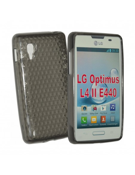 Funda gel TPU diamond LG L4 II (E440) negra o gris humo