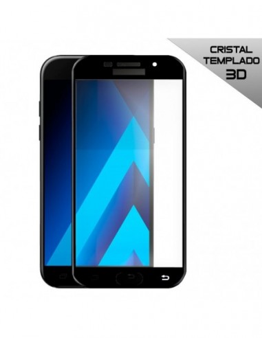 Protector pantalla vidrio templado Samsung A520 Galaxy A5 (2017) negro (Pegado total 3D)
