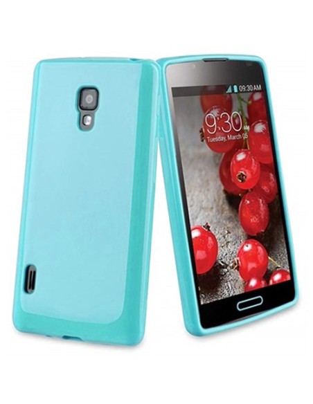 Funda gel TPU mate LG L7 II (P710) azul turquesa