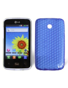 Funda gel TPU diamond LG Optimus Hub (E510) azul