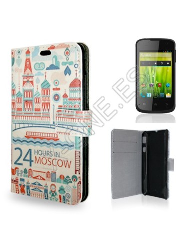 Funda libro soporte cartera BQ Aquaris 3,5 diseño 24H Moscú