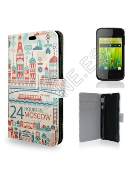 Funda libro soporte cartera BQ Aquaris 3,5 diseño 24H Moscú