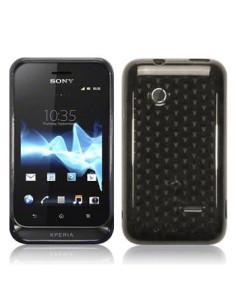 Funda gel TPU diamond Sony Xperia Tipo negra o gris humo