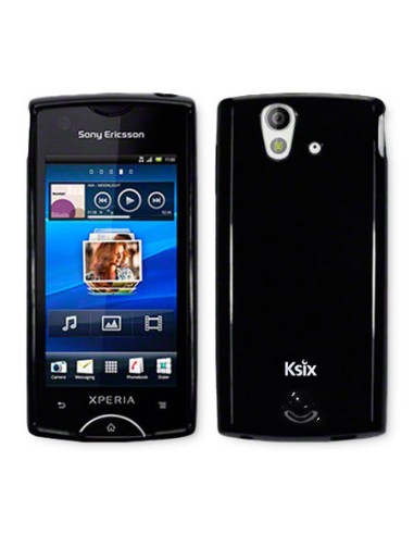 Funda gel TPU brillo Sony Ericsson Xperia Ray (ST18i) negra