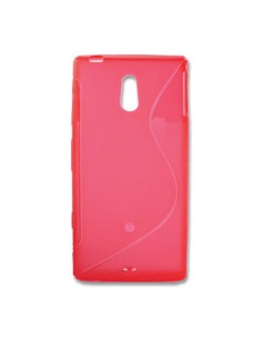 Funda gel TPU ola Sony Xperia P (LT22i) translúcida roja carmín