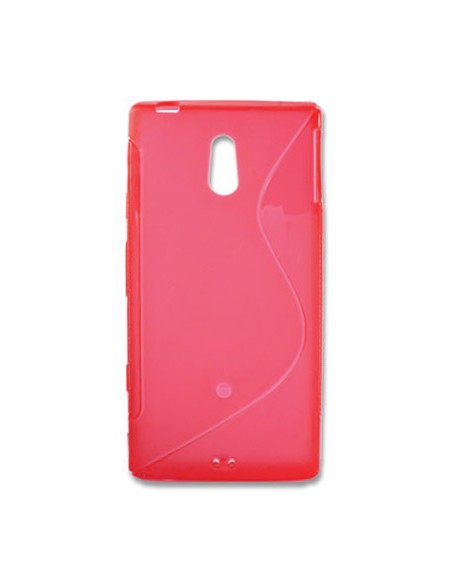 Funda gel TPU ola Sony Xperia P (LT22i) translúcida roja carmín