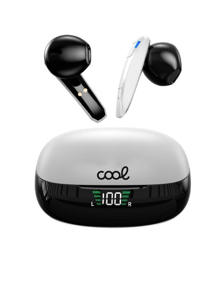 Auriculares Bluetooth estéreo TWS con pantalla LCD COOL Shadow blancos