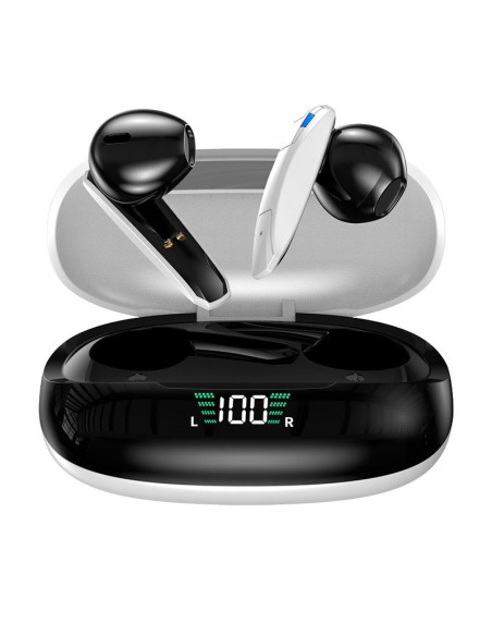 Auriculares Bluetooth estéreo TWS con pantalla LCD COOL Shadow blancos