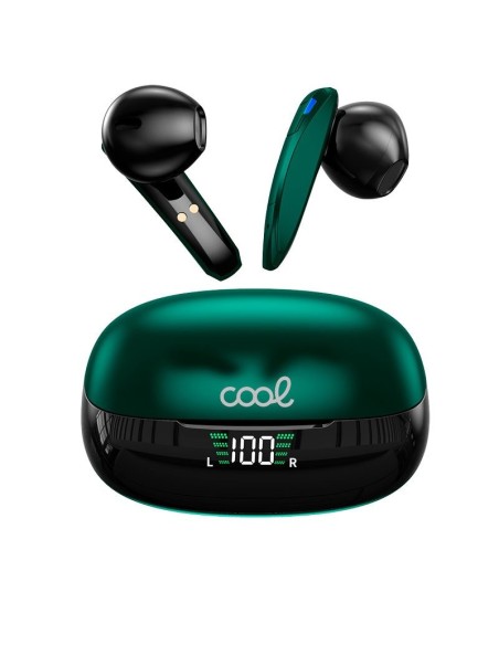 Auriculares bluetooth estéreo TWS con pantalla LCD Cool Shadow verdes