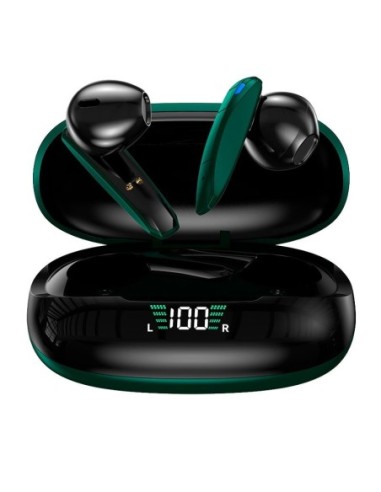 Auriculares bluetooth estéreo TWS con pantalla LCD Cool Shadow verdes