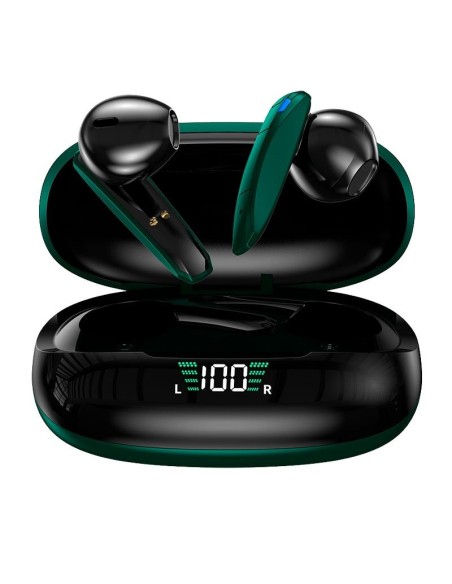 Auriculares bluetooth estéreo TWS con pantalla LCD Cool Shadow verdes