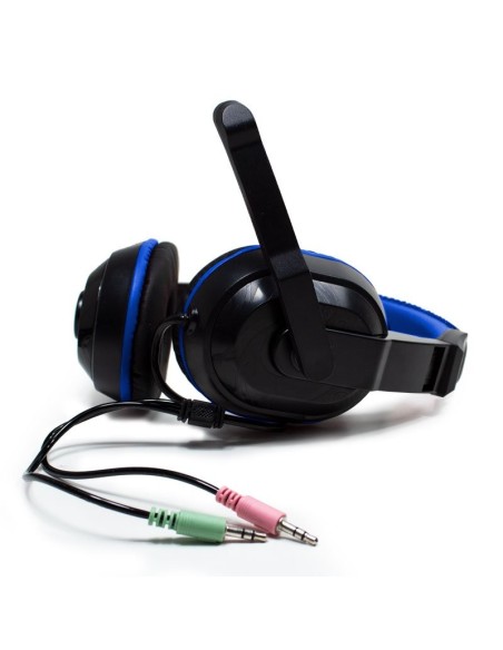 Auriculares estéreo manos libres de oficina con micro COOL Dublin negros y azules