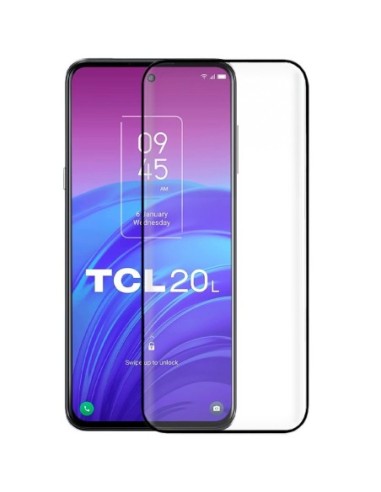 Protector pantalla vidrio templado TCL 20L / 20L Plus / 20 5G negro (Pegado total 3D)