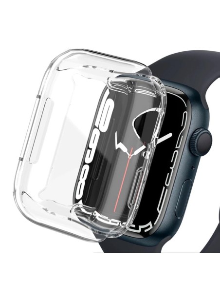 Protector de gel TPU para Apple Watch Series 7 / 8 / 9 (41 mm) transparente