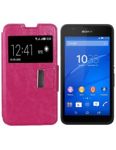 Funda libro soporte TPU Sony Xperia E4G rosa