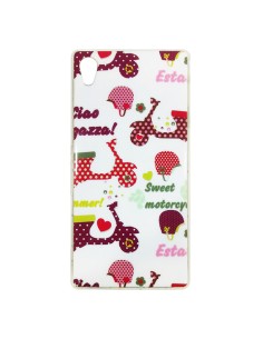 Carcasa TPU Sony Xperia M4 Aqua diseño motos