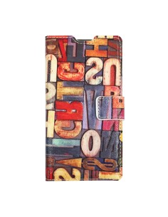 Funda libro cartera soporte TPU Sony Xperia Z1 Compact diseño Letras