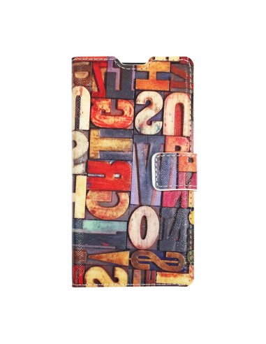 Funda libro cartera soporte TPU Sony Xperia Z1 Compact diseño Letras