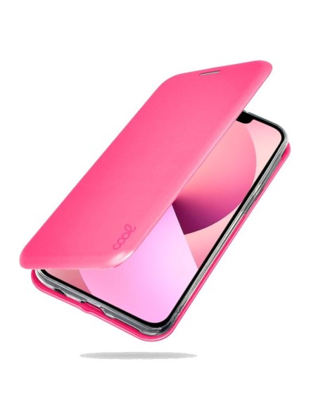 Funda libro soporte iPhone 13 Elegance rosa fucsia