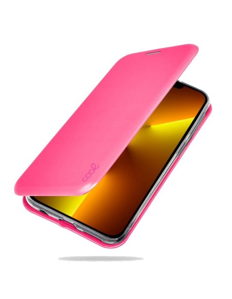 Funda libro soporte iPhone 13 Pro Max Elegance rosa fucsia