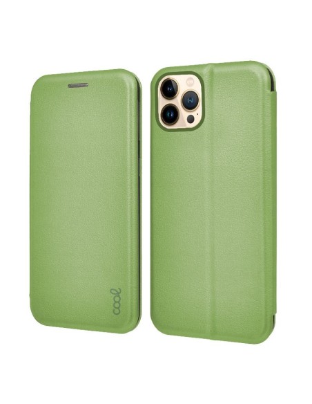 Funda libro soporte iPhone 13 Pro Max Elegance verde pistacho