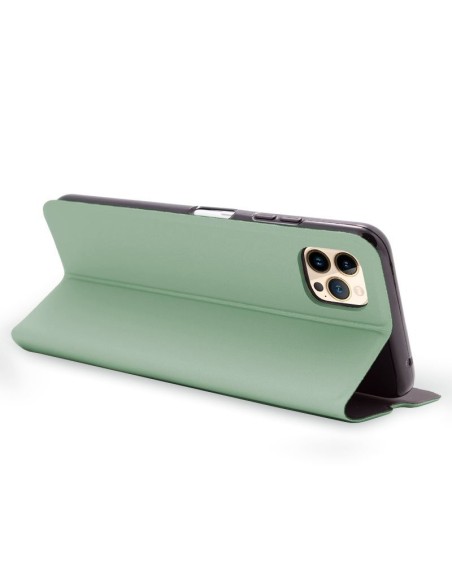 Funda libro soporte iPhone 13 Pro Max Elegance verde pistacho