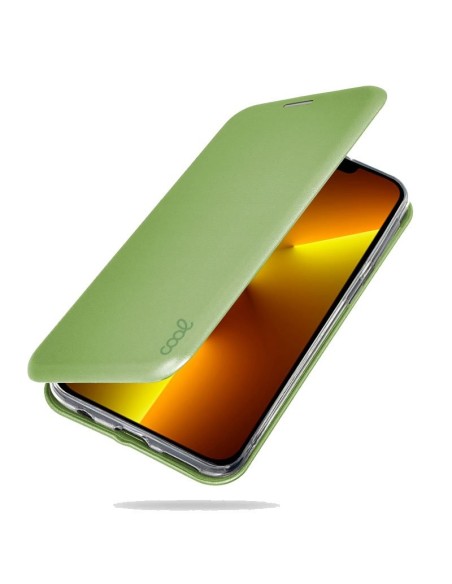Funda libro soporte iPhone 13 Pro Max Elegance verde pistacho
