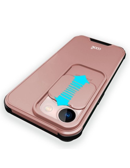 Carcasa TPU tapa cámara iPhone 13 reforzada rosa