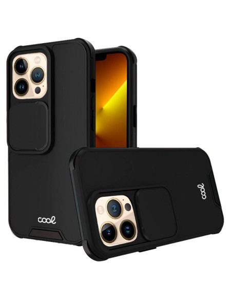 Carcasa TPU tapa cámara iPhone 13 Pro Max reforzada negra