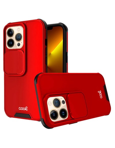 Carcasa TPU tapa cámara iPhone 13 Pro Max reforzada roja