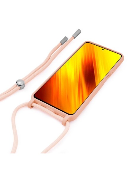Carcasa TPU reforzado Xiaomi Pocophone X3 / X3 Pro cordón rosa palo