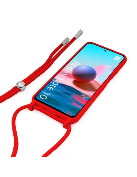 Carcasa TPU reforzado Redmi Note 10 / Note 10s / Poco M5s cordón roja