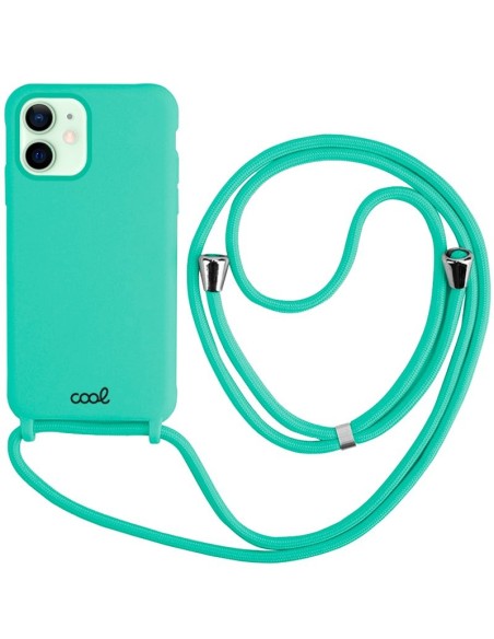 Carcasa TPU reforzado iPhone 12 / 12 Pro cordón verde menta