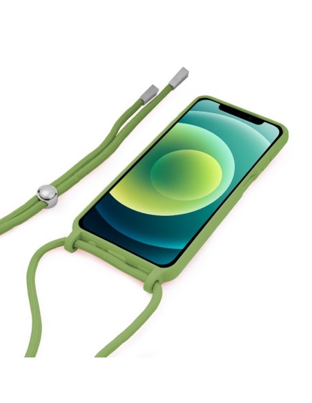 Carcasa TPU reforzado iPhone 12 / 12 Pro cordón verde pistacho
