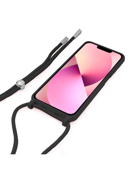 Carcasa TPU reforzado iPhone 13 cordón negra