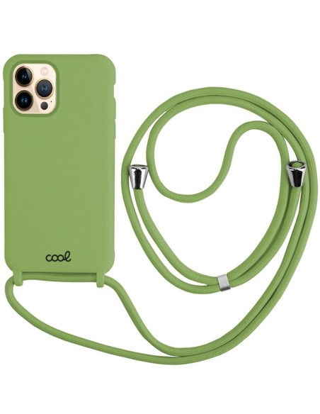 Carcasa TPU reforzado iPhone 13 Pro Max cordón verde pistacho