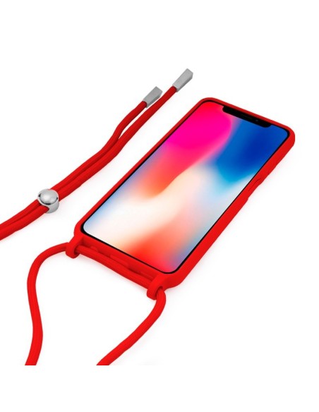 Carcasa TPU reforzado iPhone X / iPhone XS cordón roja
