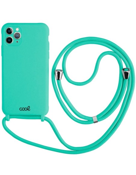 Carcasa TPU reforzado iPhone 11 Pro Max cordón verde menta