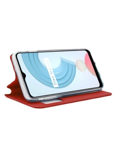 Funda libro soporte TPU Realme C21 roja