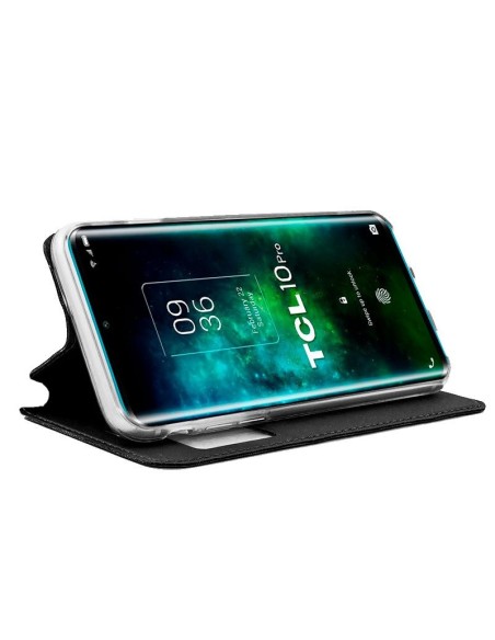 Funda libro soporte TPU TCL 10 Pro negra