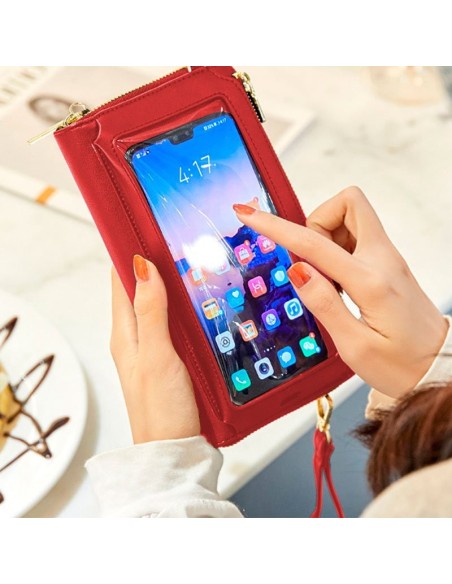 Bolso funda universal horizontal hasta 6,7 pulgadas COOL rojo granate