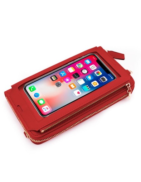 Bolso funda universal horizontal hasta 6,7 pulgadas COOL rojo granate