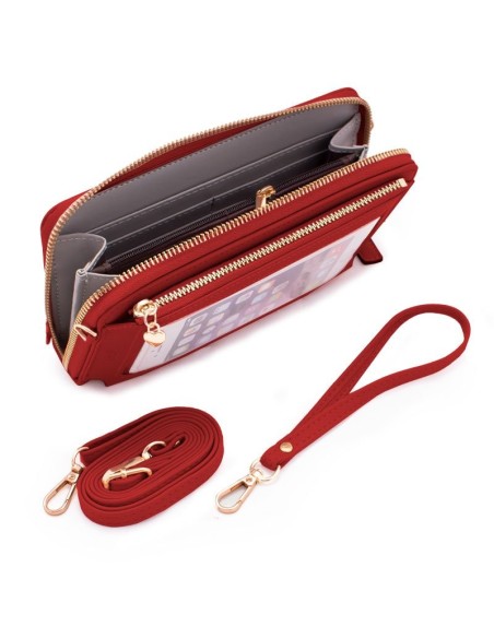 Bolso funda universal horizontal hasta 6,7 pulgadas COOL rojo granate