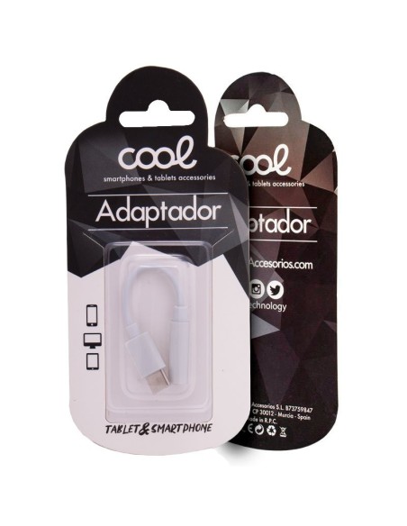 Adaptador conector tipo C digital a Jack 3,5 mm universal blanco