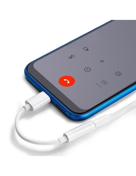 Adaptador conector tipo C digital a Jack 3,5 mm universal blanco