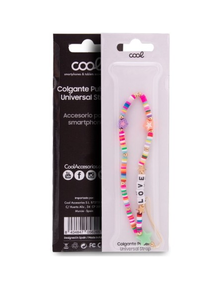 Colgante pulsera cuentas universal para smartphone diseño Love estrellas